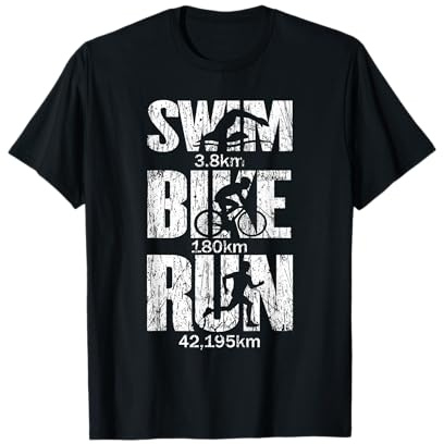 Triathlon Swim Distanz Bike Retro Fitnes Tenue Sportif Run T-Shirt