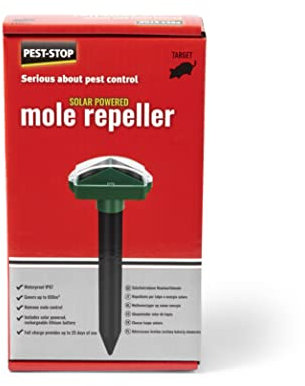 Pest-Stop Repellente per Talpe a energia Solare, al Litio, per allontanare Le Talpe, a Carica Solare, Impermeabile, a Prova di umidità, Ecologico, Lunghezza 30 cm, Rosso