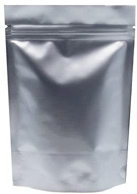 WACCOMT Pack 50 pezzi argento puro alluminio Stand Up Mylar Bags sacchetti per alimenti con chiusura lampo sigillatura a caldo sacchetti per imballaggio a prova di odori 15x22cm (5,9 x 8,6 pollici)