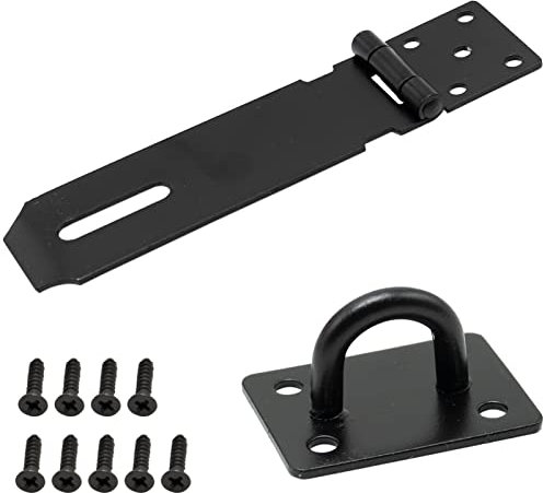 Lucchetto per porta, 15 cm in acciaio inox lucchetto con chiusura a graffetta e capannone, per porta, finestra, armadietto, gabbia per animali domestici