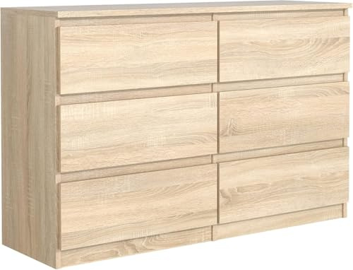 meble masztalerz Cassettiera 140 cm, 6 Cassetti, Sonoma