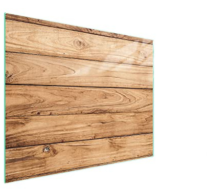 DarHaus Tabla de cortar de cristal, tabla de cocina de vidrio, tabla de vidrio para cortar y servir alimentos, cubierta para la placa de cocina, medidas 52 x 40 cm, MADERA