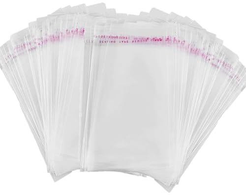 400 Stück Selbstklebende OPP Tütchen Beutel Plastiktüten klein Cellophantüten Flachbeutel Transparent Geschenktüten 7x12cm Perfekt für Schmuck Kleine Accessoires Wiederverwendbare Versiegelungstüten