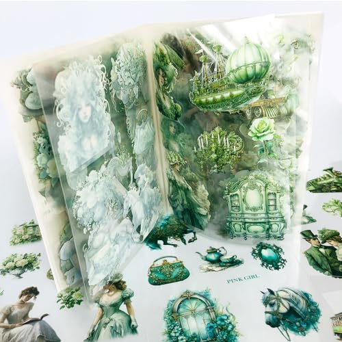 Arpaper Scrapbooking Zubehör Sticker Set 20 Blätter, Mädchen Scrapbook Stickers, Decorative Photo Book Diary Journaling Stickers Accessories Self-Adhesive for DIY Notebook Journal(Baroque Garden)