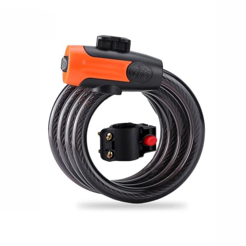 Vllcsla Lucchetto per Bici ad Alta Sicurezza con 2 Chiavi 12mm/120cm/150cm Antifurto in Acciaio con Cavo a Spirale Lucchetto per Bicicletta con Staffa di Montaggio