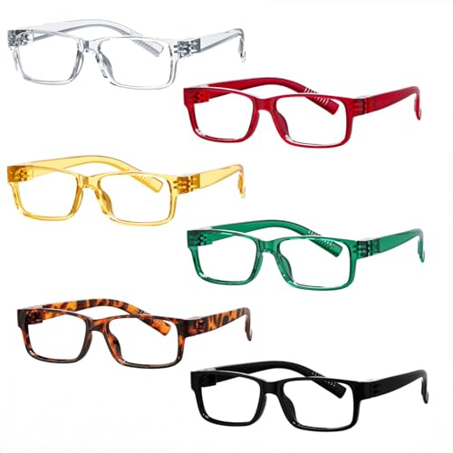 Eyekepper Metalllose Schraubenlose Federscharnieren Lesebrillen 6er Pack Vintage-Lesehilfe für Herren Damen +1,50