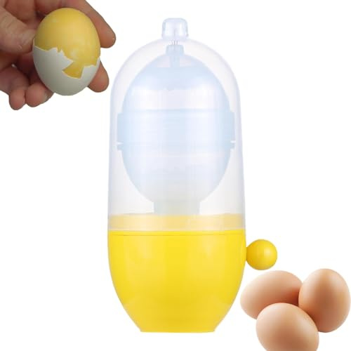 Girevole miscelatore per uova, girevole per uova - Spinner portatile con cordino per uova dorate - Strumento per cucinare uova alimentato a mano - Miscelatore per albume di tuorlo d'