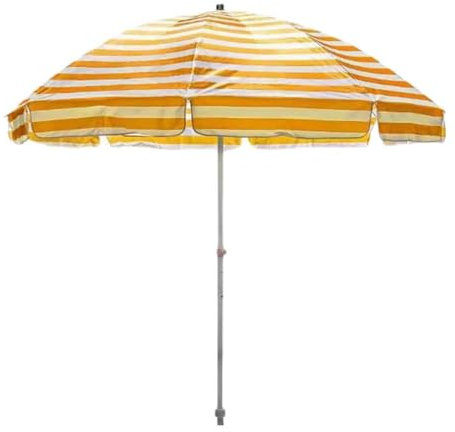 HAEKEBC 200cm 220cm 250cm Strandschirm Streifen Sonnenschirm Tragbar Gartenschirm Winddichter Terrassenschirm Marktschirm Für Sand Reise Garten Rasen(Ø195cm)