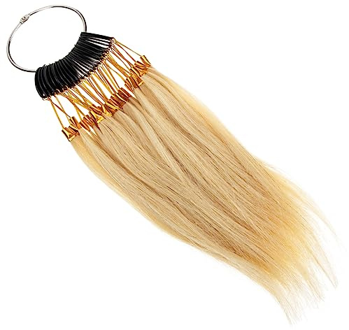 DRESSOOS Nuancier Cheveux Raides Cheveux Humains Véritable Pour Extensions Et Perruques Anneaux Colorés Pour Salon Et Test De Coloration De Meches Véritables