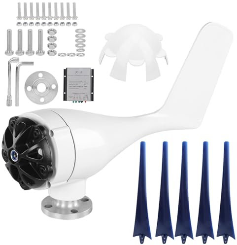 Mavaol 5 Blade 300W Windkraftanlage, niedriges Rauschen, hohe Effizienz, 3 -Phasen -Wechselstromgenerator für Off -Netzhäuser und kleine industrielle Verwendung (12V)