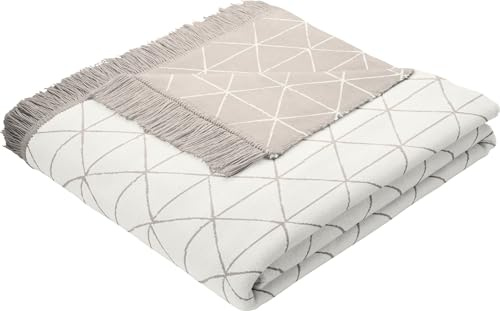 biederlack Wohndecke Boho Baumwollmischung Natur/Taupe Größe 150x200 cm