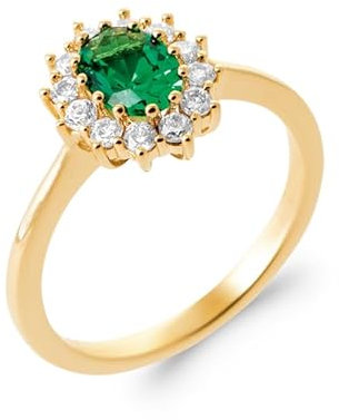 Bague Marquise Émeraude Plaqué Or 18 Carats 5 Microns Bijoux Tailles 50 à 60 (52)