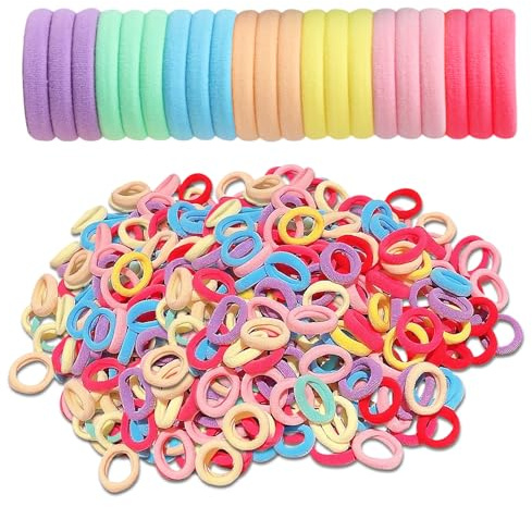 300 PCS Baby Hair Bands – 8-Color Soft Elastic Hair Ties for Girls – No Damage Bobbles for Thick & Thin Hair – Toddler Hair Accessories – Baby Girl Hair Bands