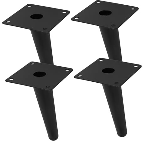 SAFIGLE 4 pezzi Gambe Angolate in Metallo Nero Opaco per Mobili e Tavoli Supporto Robusto e Design Moderno per Sostituzione Piedini Mobili e Allungamento Gambe