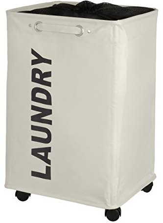 WENKO 3450110100 Wäschesammler Quadro Wäschekorb, beige