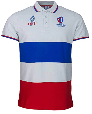 HOLIPROM Polo Rugby Stripe Coupe du Monde DE Rugby France 2023 Gris