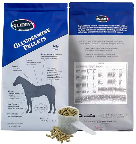 Equerry's Glucosamine Pellets - Joint Support for Horses with Probiotics, Digestive Enzymes, Vitamins, and Minerals - Made in USA - 20lb