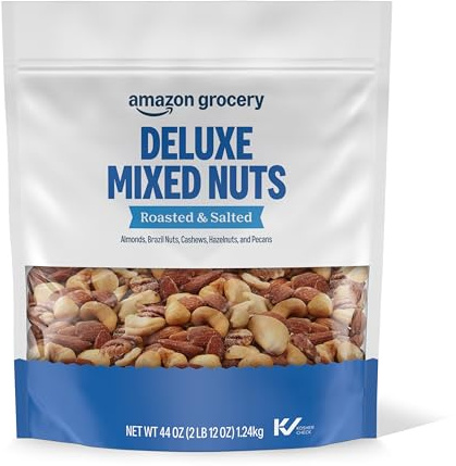 Amazon Grocery, Deluxe Mixed Nuts, Roasted & Salted, 44 Oz (Previously Happy Belly, Packaging May Vary)