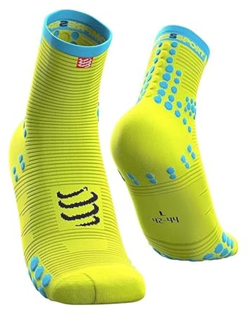 COMPRESSPORT Herren Pro Racing V3.0 Run High Kompressions Laufsocke, Neongelb, 42-44 EU