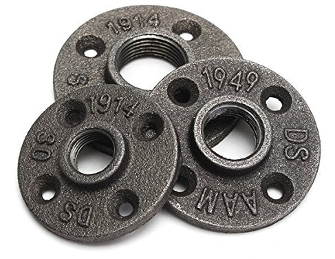 EsportsMJJ 1/2 3/4 or 1 Inch Reinforced Black Flange Iron Pipe Floor Fitting Plumbing Threaded Flange -3/4 Inch