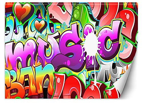 Feeby Fotomurali Arte Spray Arte Urbana Musica 368x254 cm multicolore Decorazione Murale Fotografica Gabinetto Per Casa Soggiorno Salone Camera Degli Ospiti Arte Di Strada Graffiti Città