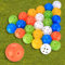 Xiaomoyu 28 Pcs Golf Balls - Air Flow Hollow 42mm Plastic Exercise Balls for Swing Practice, Driving Range, Home Outdoor Games - Adults Kids, Multicolor