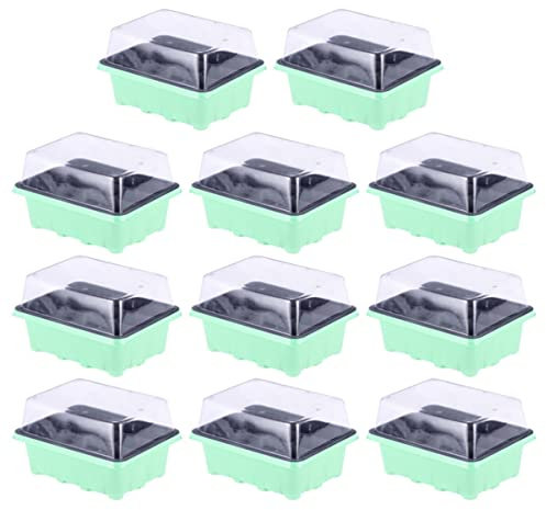 Happyyami 10 STK Pflanzgefäße Für Den Innenbereich Seed-Starter-kit Gewächshausschalen Für Die Fensterbank Pflanzliche Starterbasis Gewächshaus-wachsschalen Wachsend Mini Kinderzimmer-Box