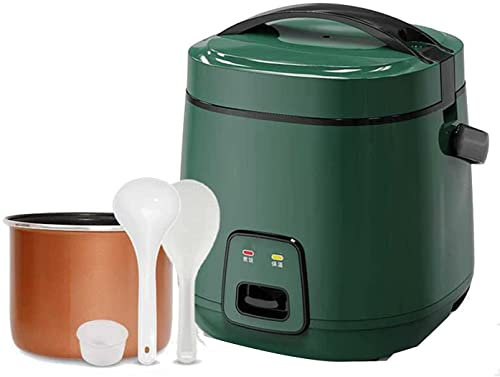 Olla arrocera con vaporera Retro Olla arrocera Verde Mini Olla arrocera multifunción para cocinar Sopa de gachas de Carne, hogar, Dormitorio, 1.8L