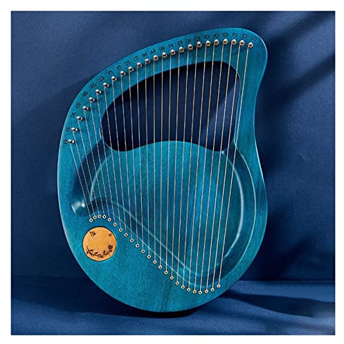 21 24 Saiten Lyre Harfe Klassische Instrumente Daumenklavier mit Stimmschlüssel Anfänger Harfe Saiteninstrument (Farbe: 24 Saiten Blau)