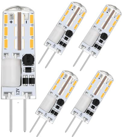 WYAANCCW G4 LED lamp,AC/DC 12V G4 Mini Bulb,1.5W Low Power Capsule LED Light Bulbs,Equivalent to 15W Halogen Bulb,Non-dimmable Warmweiß Leuchtmittel Birnen,4 Pack