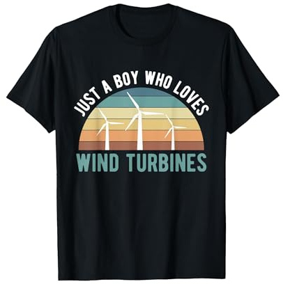 Just A Boy Who Loves Wind Turbines Windmill T-Shirt