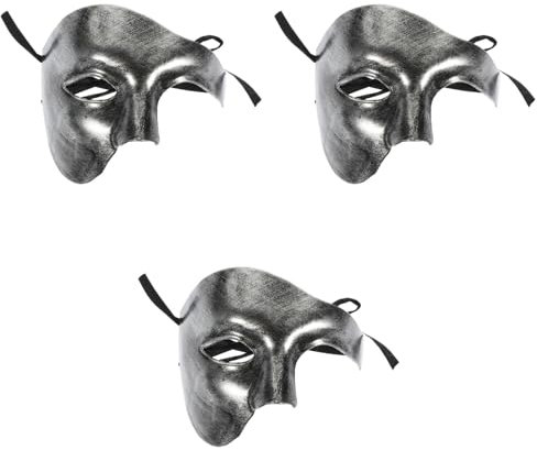 TOYANDONA 3 Pièces Demi Visage Un Masque Pour Les Yeux Style Rome Masques Boule De Dentelle Masques Mascarade D'or Princesse Masques Poison Moitié Articles De Abdos Femme Garçon