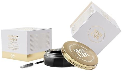 Nishlady Brow Lift Laminiergel Kit mit Pinsel – Black Tint | MEGA SIZE 50ml | Augenbrauen Styling Seife | Farb-Gel mit starkem Halt & Form für perfekte Brauen