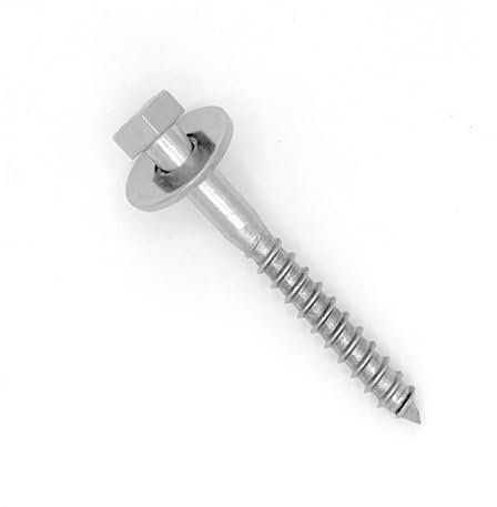 NOLDAR | Sechskant - Holzschrauben. Edelstahl AISI 304 (A2). Set 25 edelstahlschrauben holz mit 25 Unterlegscheiben (großer Außendurchmesser). Teilgewindeschrauben. (ø8 X 70 mm)