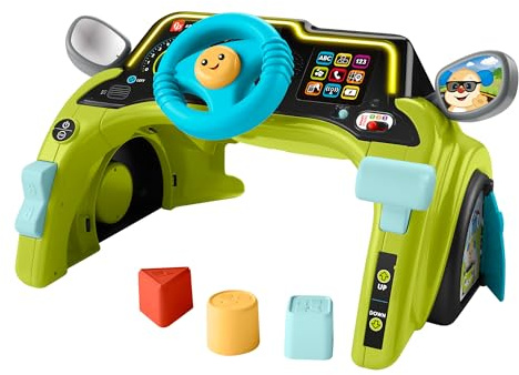 Fisher-Price Baby & Kleinkind Lernspielzeug Lachen & Lernen Sitzen & Lenken Fahrer Auto Activity Center mit Smart Stages für Kinder ab 6 Monaten