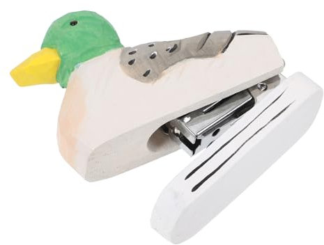 MAGICLULU Wooden Animal Stapler Desktop Stapler Small Wood Stapling Tool Office Desk Accessories Decorative Duck Shape for Paper Binding and Craft Use