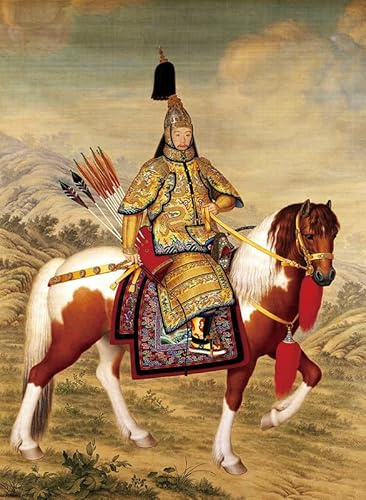 Bristlegrass - Chinesische Giuseppe Castiglione Meisterwerke Qianlong Kaiser in Militärparade - 1000 Teile Puzzle, Geschenke für Erwachsene, Geburtstags- und Weihnachts-Puzzle-Spiel Puzzle (1000