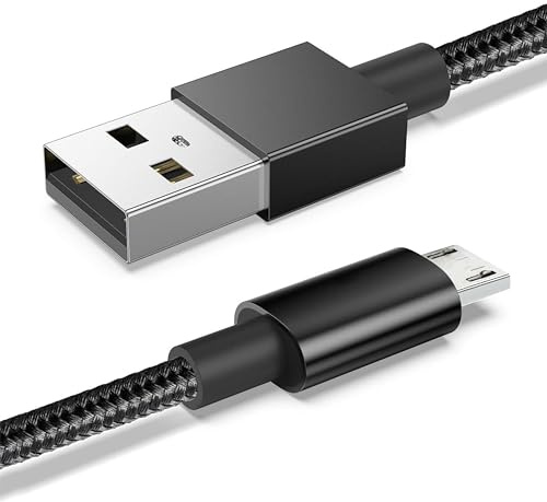 Micro USB Cable, Android Charger Cable Fast Charging Cable Nylon Braided Lead for Samsung Galaxy S7 Edge S6 S5 J7 J6 J5 J3 Note 5 A6 A10, Huawei Y7 Y6, Kindle, Xbox, (3 Metres)