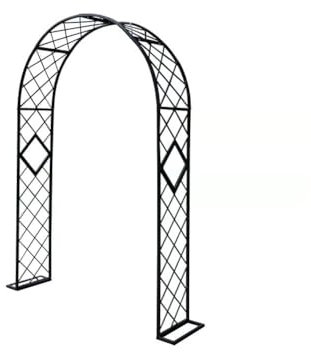 Schwarzer Netzgitterbogen, Gartenpavillon, Rosenkletterhalterung, Terrassenbogen, Pflanzenklettergitter, geeignet for alle Arten von Gärten, Urlaub, Hochzeit, Party, Eingang, kleiner Hof, Korridor(Siz