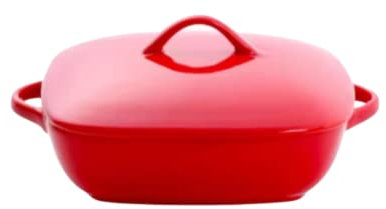 BZVCRTYKL Pirofila Rettangolare con Manici e Coperchio in ceramicaCasseruola Rettangolare in Ceramica con Manico for Forno Pirofila in Ceramica-Bianco||L/553(Rot,L)