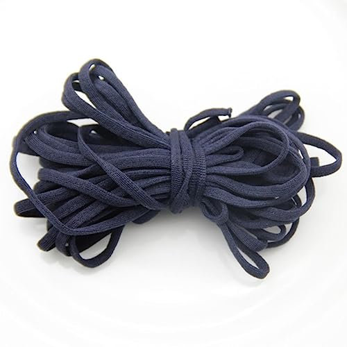 Cuerda elástica,cuerda elástica, Cuerda elástica colorida de 4/5 mm, banda de goma plana redonda, cuerda for colgar en la oreja, cinta protectora hecha a mano, accesorios de tela-4mm rosa,(5mm deep bl