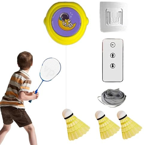 Automatischer Federball-Trainer, Federball-Trainer-Set, Federball-Trainer, Federballtrainer mit Sprungkraft, verstellbares Badminton-Trainingsset