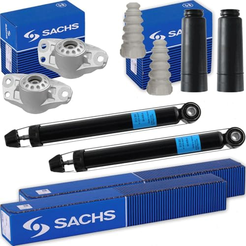 2x Sachs Gasdruck Stoßdämpfer hinten + Domlager | 313 252 + 802 382 + 900 202 Kompatibel mit Q3 (8UB, 8UG), (5N_)