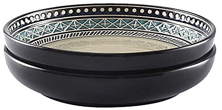 ABNNHK Service de Table élégant et Fin, 2 pièces en céramique Vintage en Relief, Assiette de 20,3 cm, résistante à la Chaleur, Passe au Lave-Vaisselle pour Un Mariage et Une Salle à Mange
