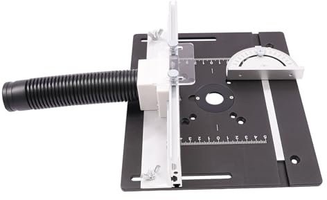 SABUIDDS Table de fraisage avec support et moment de chanfrein Table de fraisage en aluminium noir pour défonceuse Table d'insertion avec jauge à onglet pour bricoleurs et ingénieurs