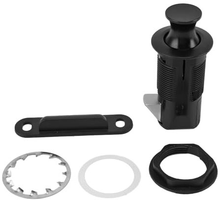 Schrankschlösser, Schublade, Schreibtisch, Kleiderschrank, Schrank, Push-Plunger-Schloss, ABS-Zinklegierung, sicheres, rundes, eingebettetes Push-to-Open-Schloss für (Black)