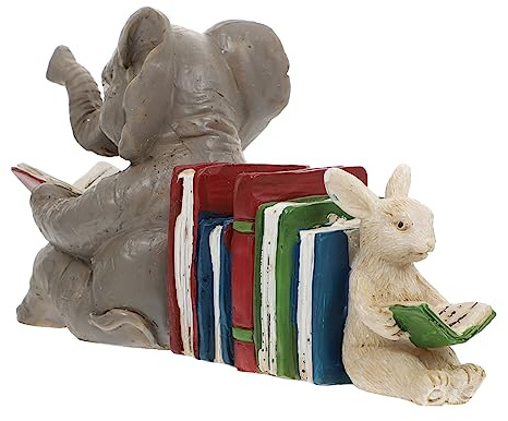 Ciieeo Resin Elephant and Rabbit Ornament Garden Sculpture Animal Decoration Lawn Decor for Outdoor and Home Display, Realistic Eye-catching Design, Sturdy No Deformation, Suitable