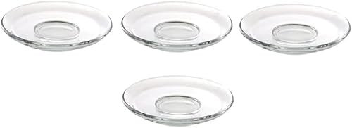 Niltracy 2 piattini in vetro trasparente, per snack, ristorante, dessert, cibo, tazze da tè, snack, frutta (9 x 9 cm)