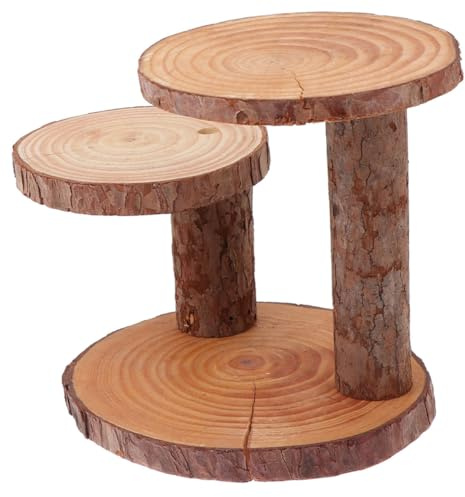 OKUMEYR Wooden Multi-Layer Cake Stand 3 Tier Dessert Display Rack Rustic Food Serving Tray for Weddings Parties and Home Decor