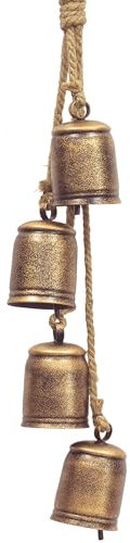Campanelle natalizie da appendere, XXL, grandi, campane vintage, campanelle rustiche in metallo, decorazione per albero di Natale, campana, ornamento, decorazione da parete (shabby vintage)